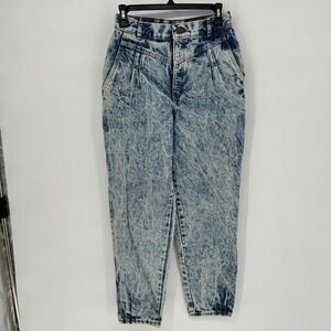 Sunset Blues Women's Vintage Acid Wash High Waisted Pleated Jeans Size 11 Petite